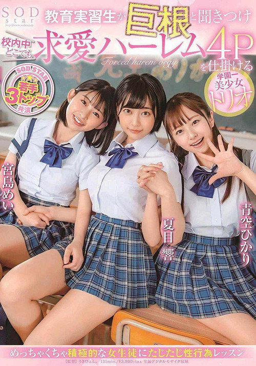 教育実習生が巨根と聞きつけ校内中どこでも求愛ハーレム4Pを仕掛ける学園一美少女トリオ(ブルーレイディスク)