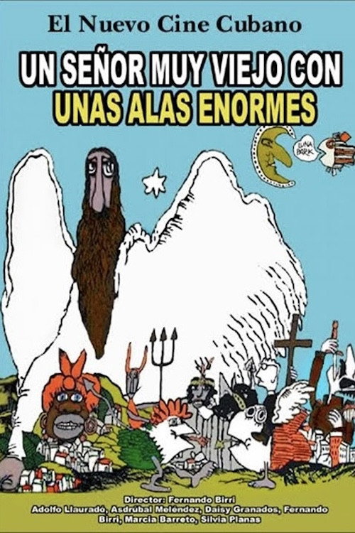 Un señor muy viejo con unas alas enormes